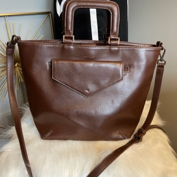 Matt & Nat Handbags - Matt & Nat Brown Tote/Purse/Shoulder with Handle and Adjustable Strap/Pockets